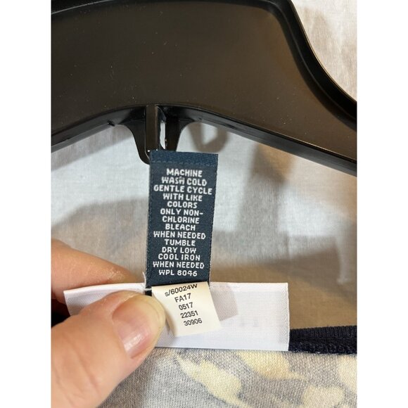 Karen Scott Women’s 3X Navy Yellow Floral  3/4 Sleeve Cotton Top - Picture 3 of 8